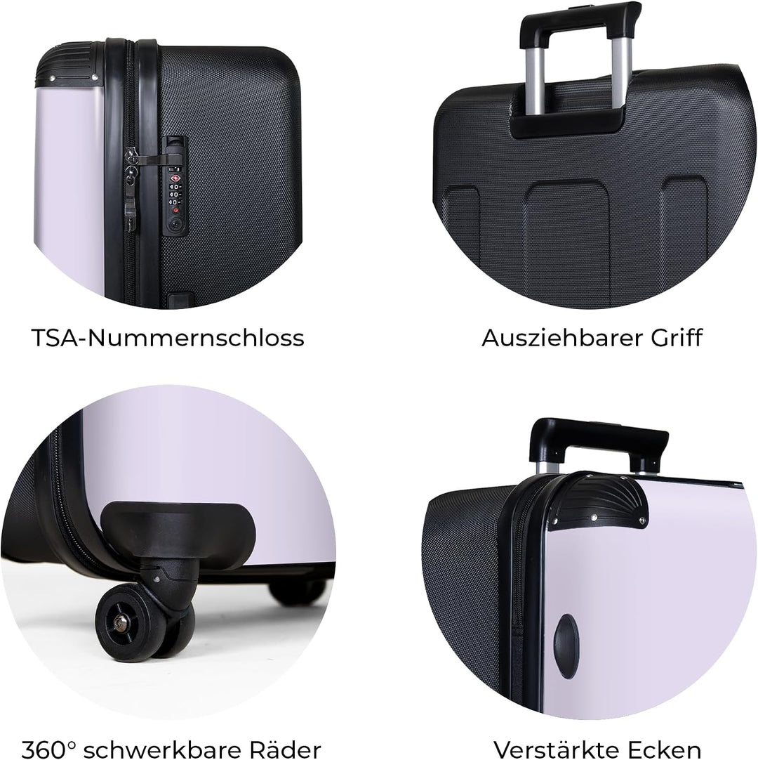 NoBoringSuitcases.com® Koffer XL Gross 77x51.5x28 cm Hartschale Reisekoffer 4 Rollen Leicht Koffer T