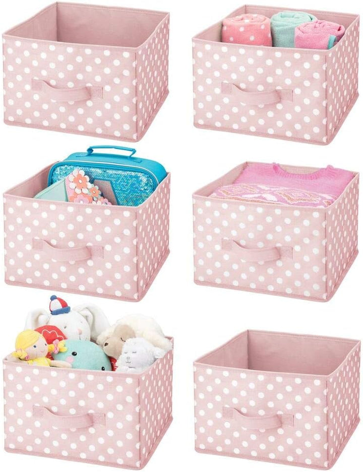 mDesign 6er-Set Aufbewahrungsboxen – gepunktete Boxen zur Aufbewahrung für Ordnung im Kinderzimmer –