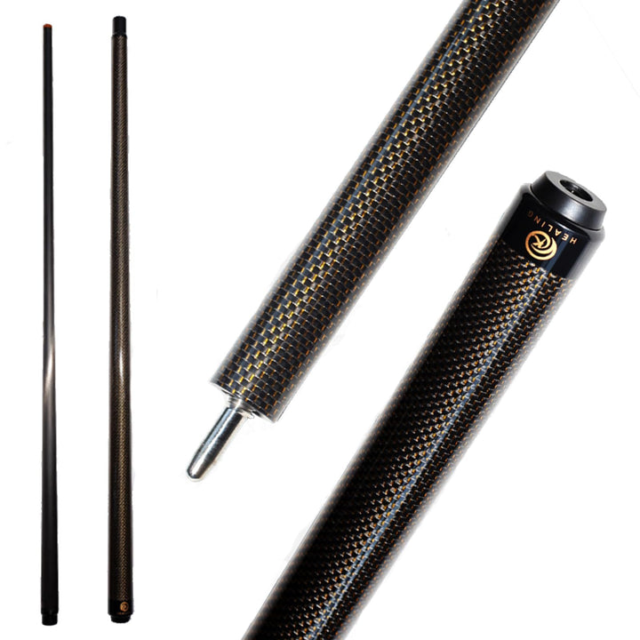 KHEALING Billardqueue aus Kohlefaser, 58 Zoll, 1/2-Zoll-Struktur, 3-Zahn-Anschluss, 12,4 mm Spitze,