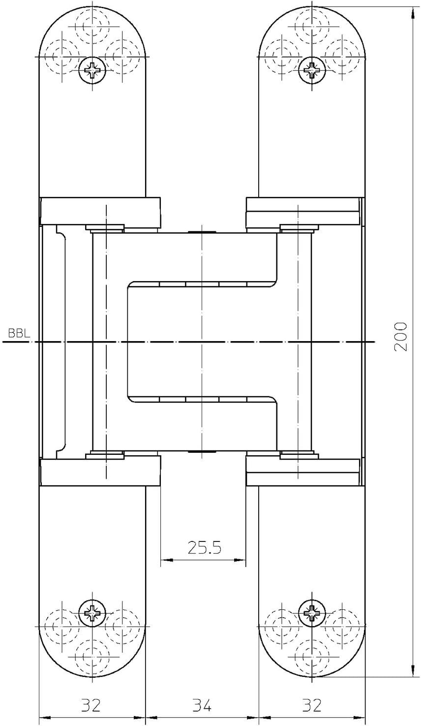 Türband TECTUS TE 540 3D A8, verdeckt f. stumpfe Türen, silberfärbig beschichtet Inhalt: 2 Stück Sta