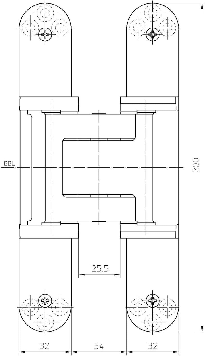 Türband TECTUS TE 540 3D A8, verdeckt f. stumpfe Türen, silberfärbig beschichtet Inhalt: 2 Stück Sta