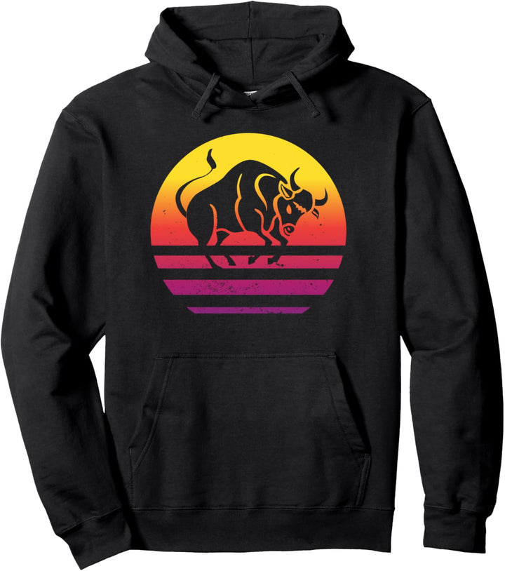 Retro Stier Vintage Horoskop Sternzeichen Stier Pullover Hoodie