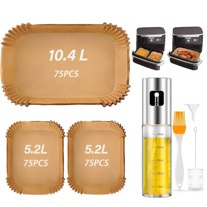 MAUAG airfryer backpapier225pcs backpapier für heissluftfritteuse+ölsprüher Set.Zubehör für Ninja Fo