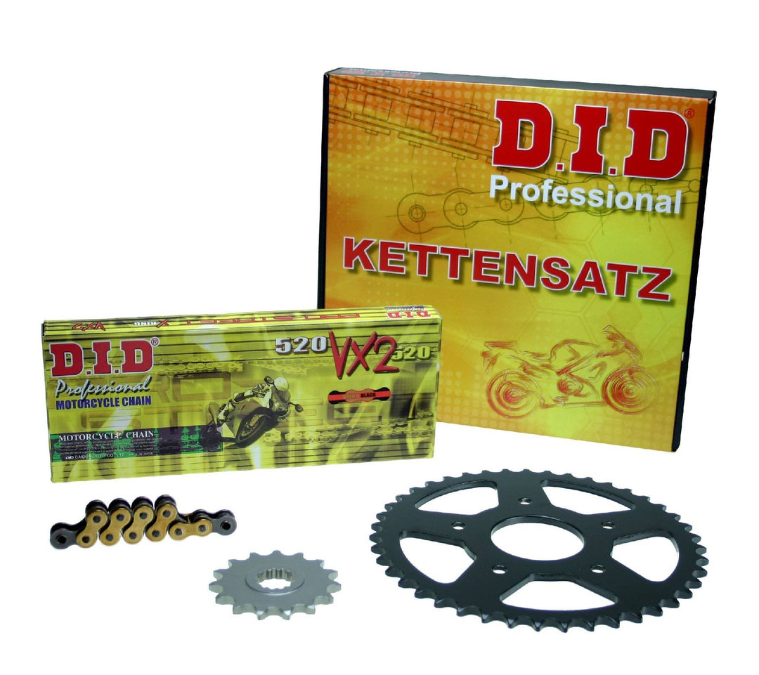 Kettensatz CA 125 Rebel, 1995-2000, JC24, JC36, DID X-Ring extra verstärkt gold (nicht für 80 km/h M