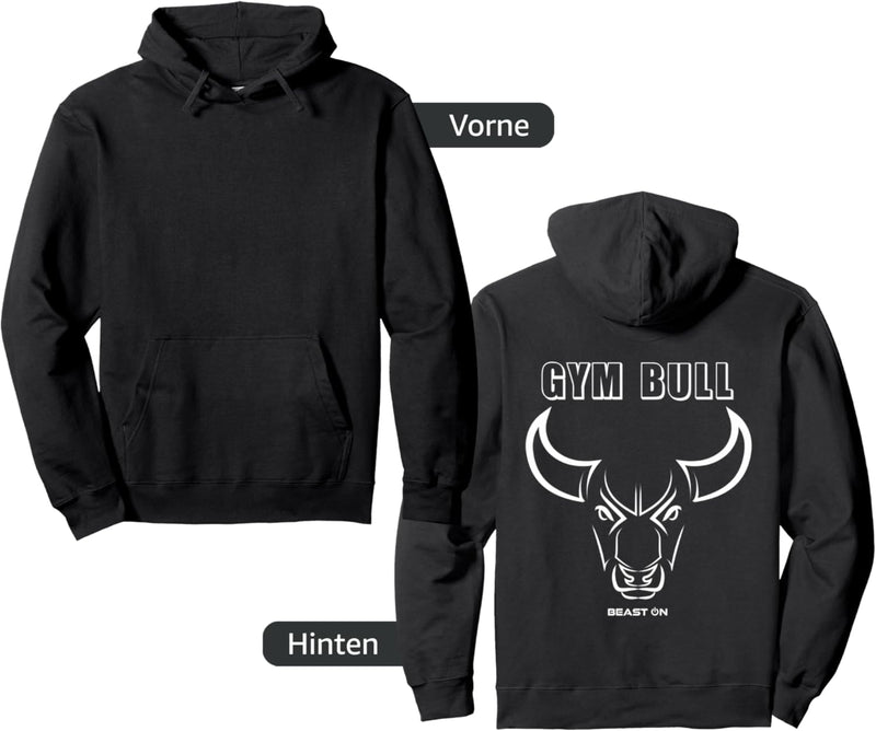 Bull Head Gym Bull Print auf der Rückseite grün Gym Gains Fitness Pullover Hoodie