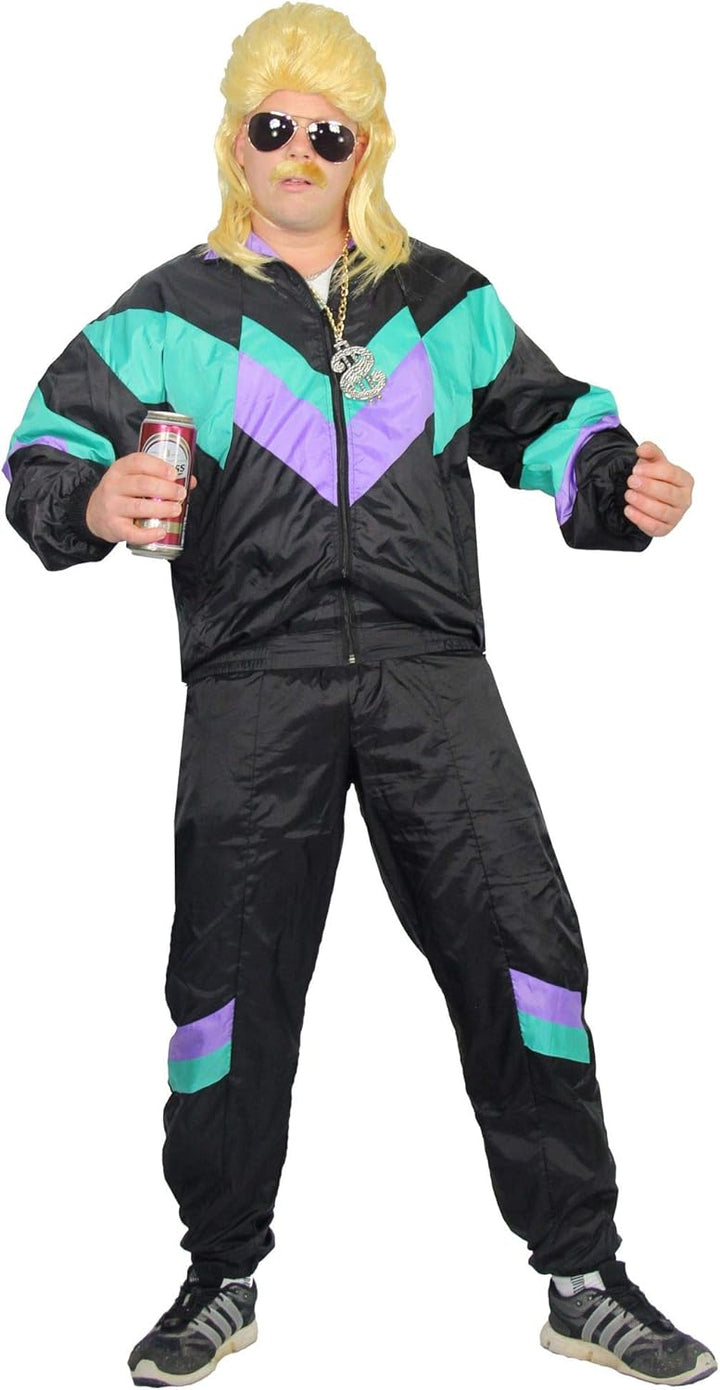 Foxxeo 80er Jahre Kostüm für Erwachsene Premium 80s Trainingsanzug Assianzug Assi - Herren Grösse S-