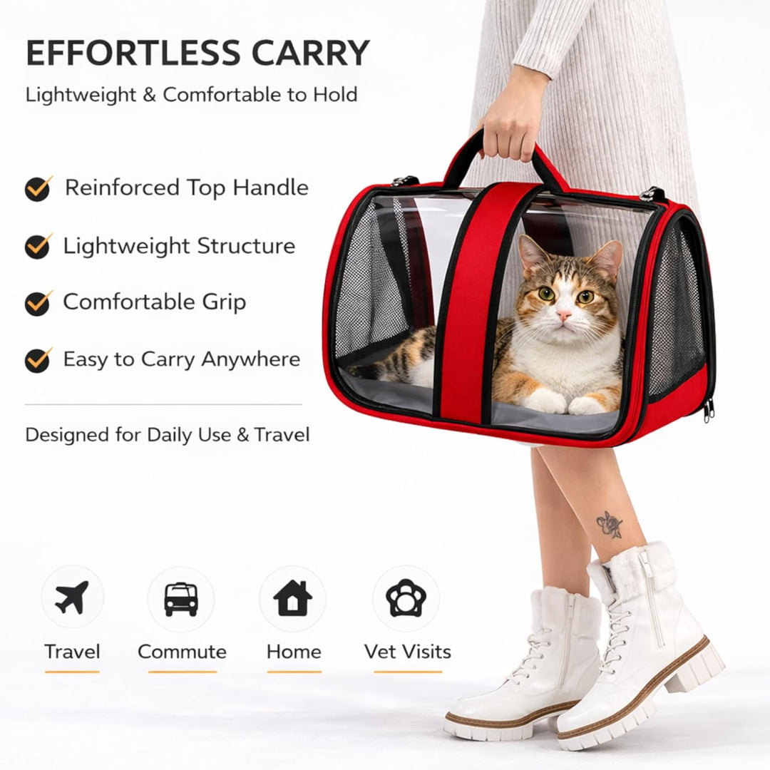 Blue Eyes Transportbox Katze Hund Faltbare Katzentransportbox Transparent Transporttasche für Hausti