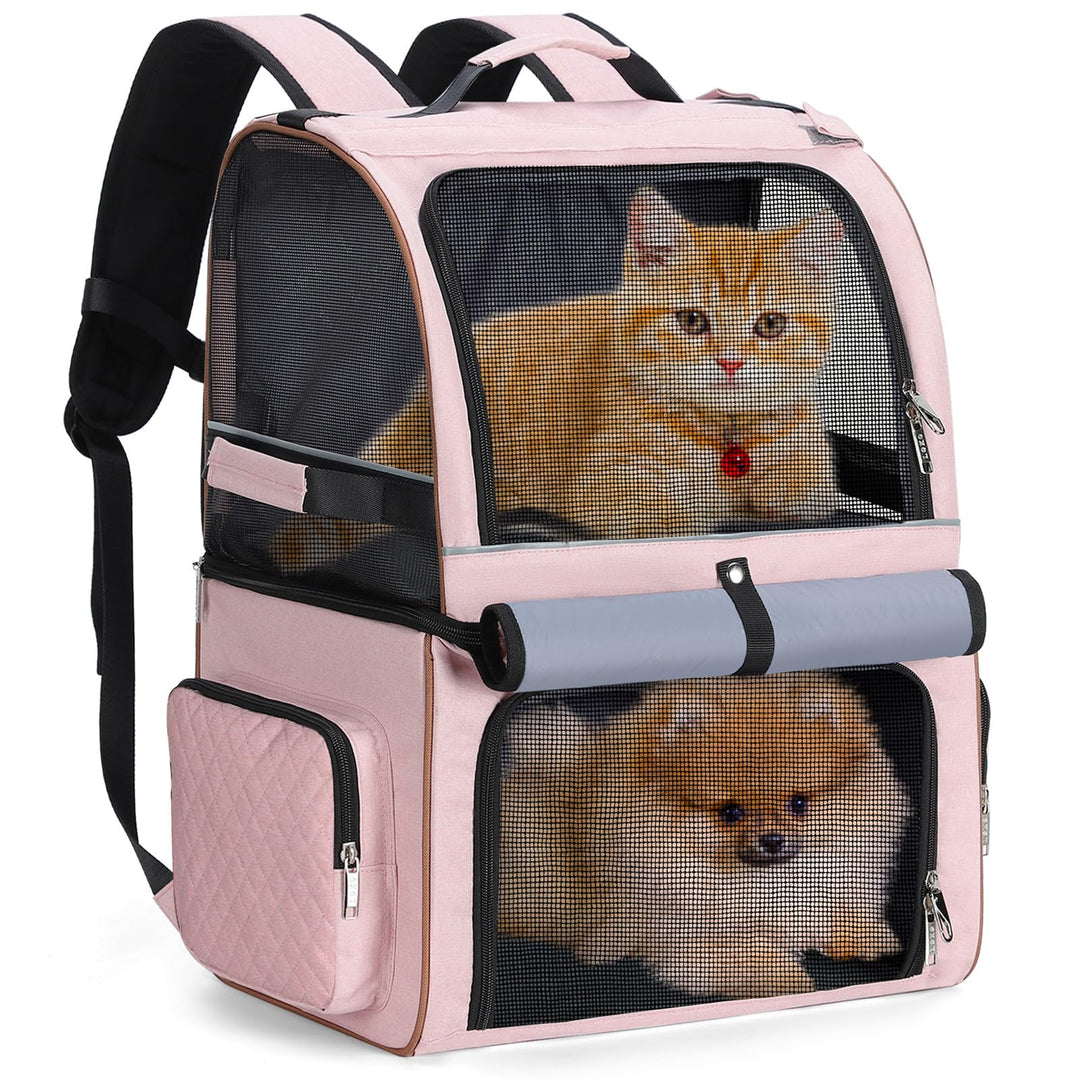Doppellagige Katzen Rucksack für 2 Katzen Grosse Transport Hunderucksack Faltbare Haustier Rucksack
