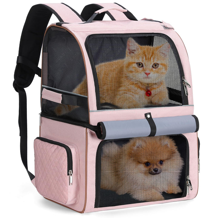 Doppellagige Katzen Rucksack für 2 Katzen Grosse Transport Hunderucksack Faltbare Haustier Rucksack