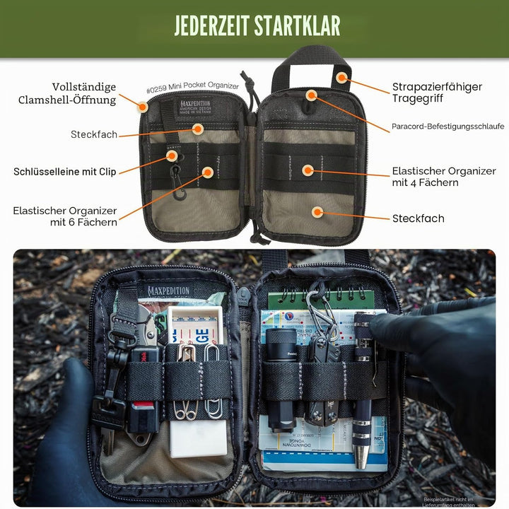 Maxpedition Mini-Taschen-Organizer Schwarz, Schwarz