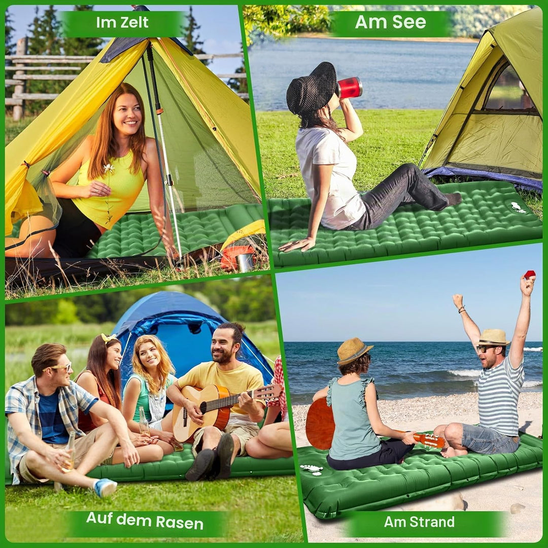 Wholede Isomatte für Outdoor, Camping Luftmatratze mit Fusspumpe, Isomatte Ultraleicht für 1 Person,