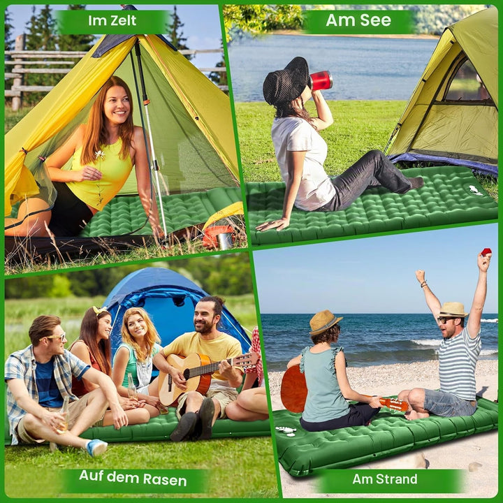 Wholede Isomatte für Outdoor, Camping Luftmatratze mit Fusspumpe, Isomatte Ultraleicht für 1 Person,