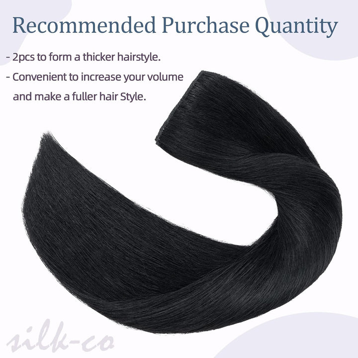 Silk-co Clip in Extensions Echthaar Dick Haarteile Echthaar Weich Glatt Haarverlängerung 7A Remy Hai