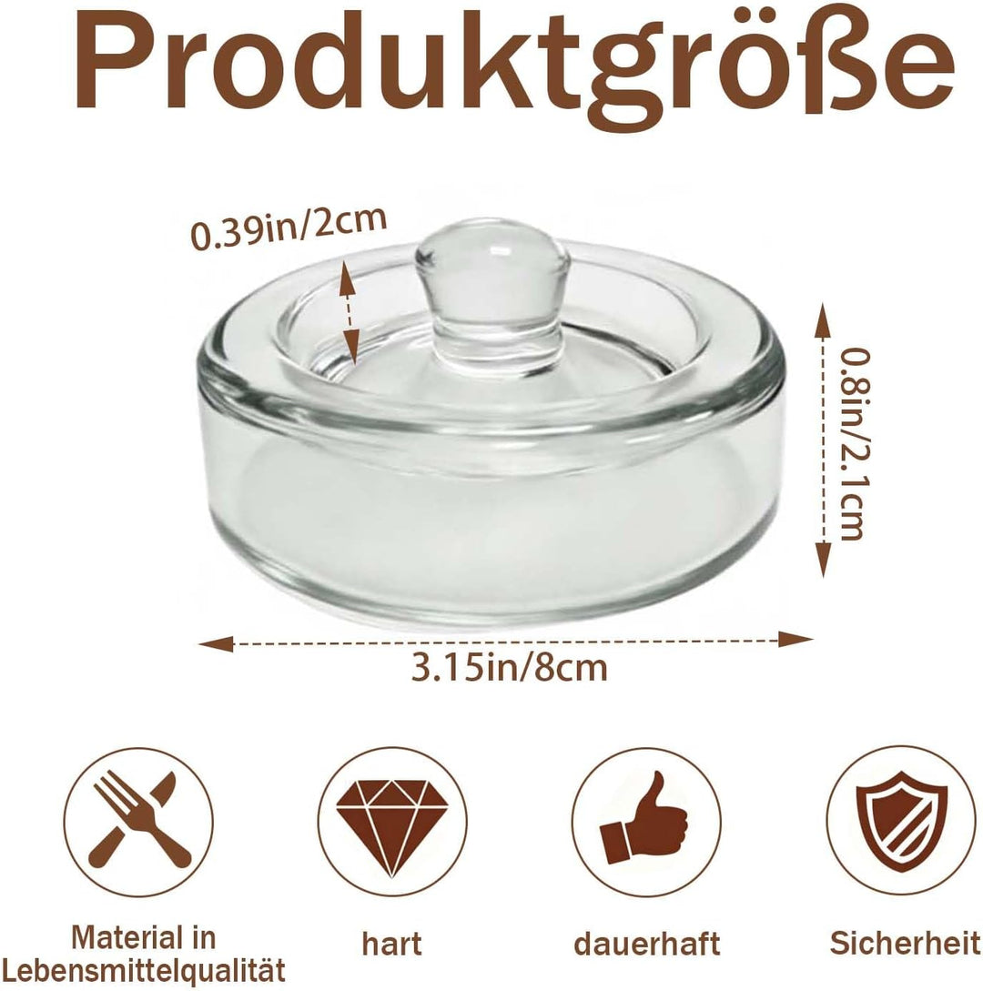 4 Stück Fermentiergewichte mit Ø 8 cm, Glasgewichte zum Fermentieren von Gemüse in Salzlake, Ideal z