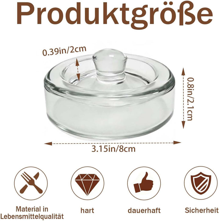 4 Stück Fermentiergewichte mit Ø 8 cm, Glasgewichte zum Fermentieren von Gemüse in Salzlake, Ideal z