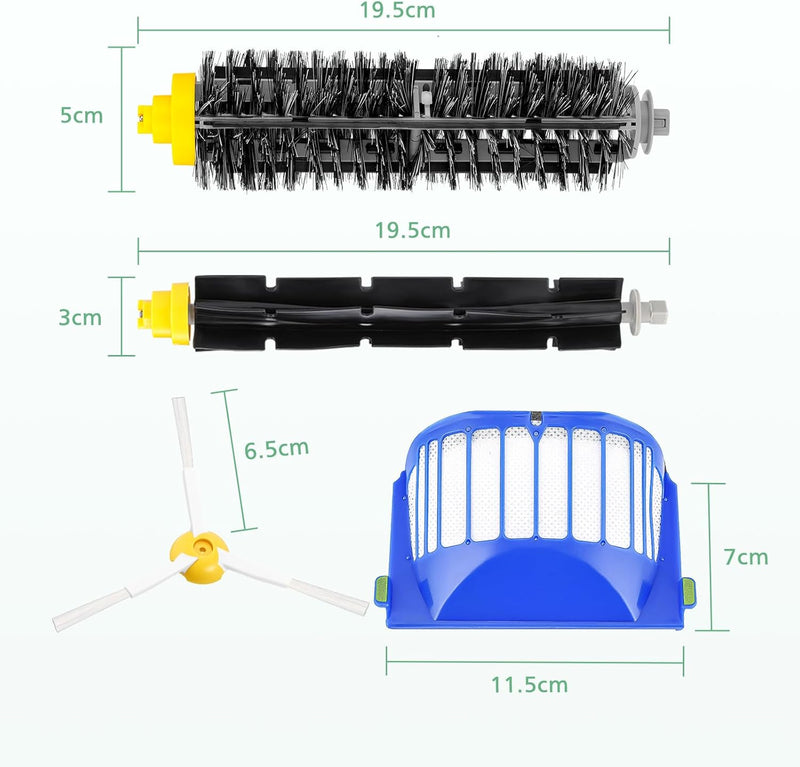 Isincer 14Pcs Ersatzteile für iRobot roomba 600 Serie 605 615 616 620 621 630 635 650 652 660 665 68