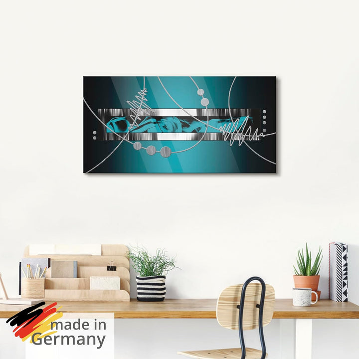 ARTland Glasbilder Wandbild Glas Bild einteilig 60x30 cm Querformat Moderne Kunst Abstrakt Muster Gr