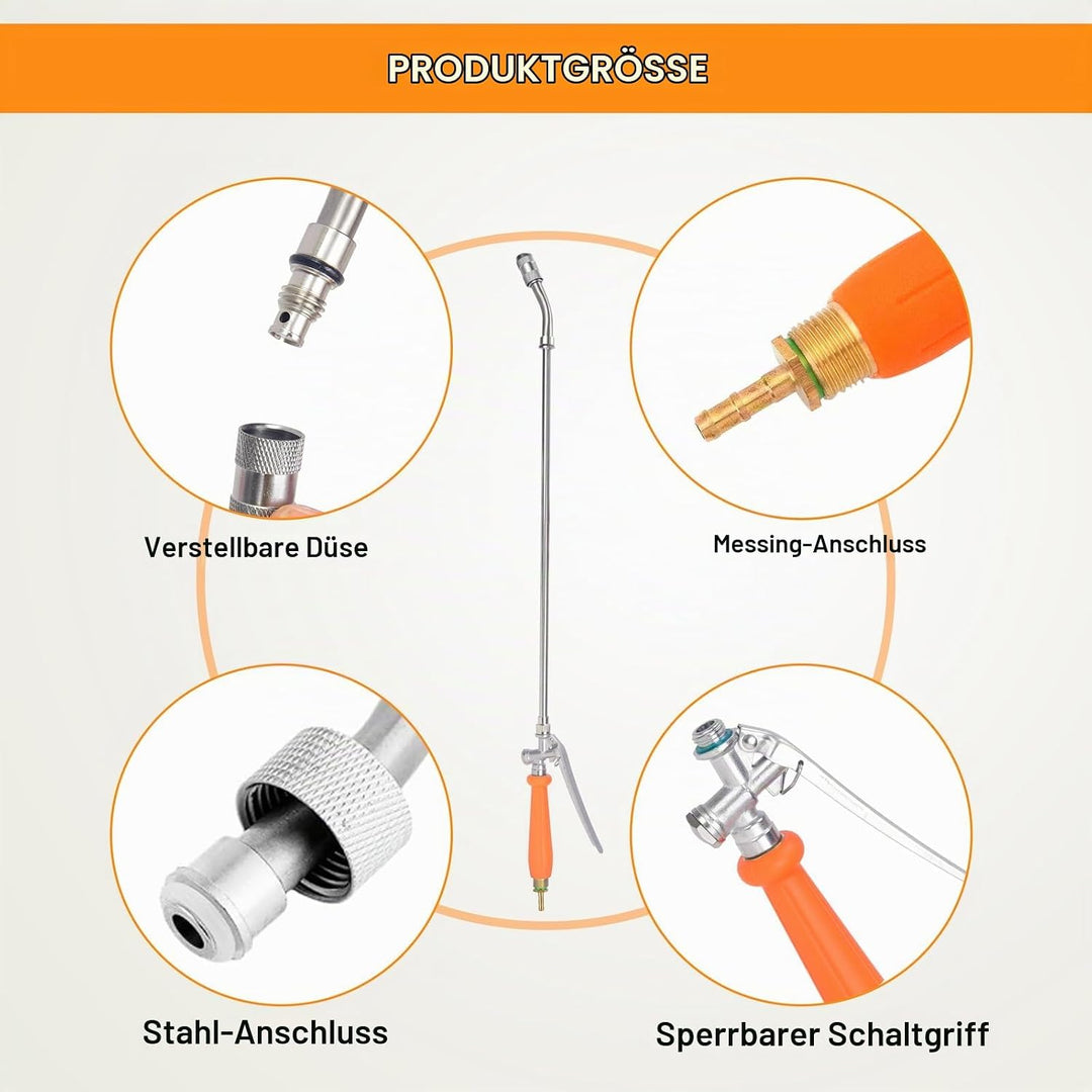 Sprühstab aus Metall,3/8 Zoll &amp; 1/4 Zoll Messing Barb Universal Sprühstab Ersatz,Hochdruckreiniger S