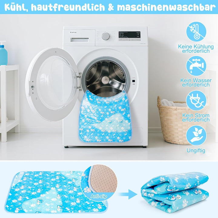 Kühlmatte Hund 60x45cm – Selbstkühlende Hundematte für Kleine Hunde &amp; Katzen – Kühldecke für Körbche
