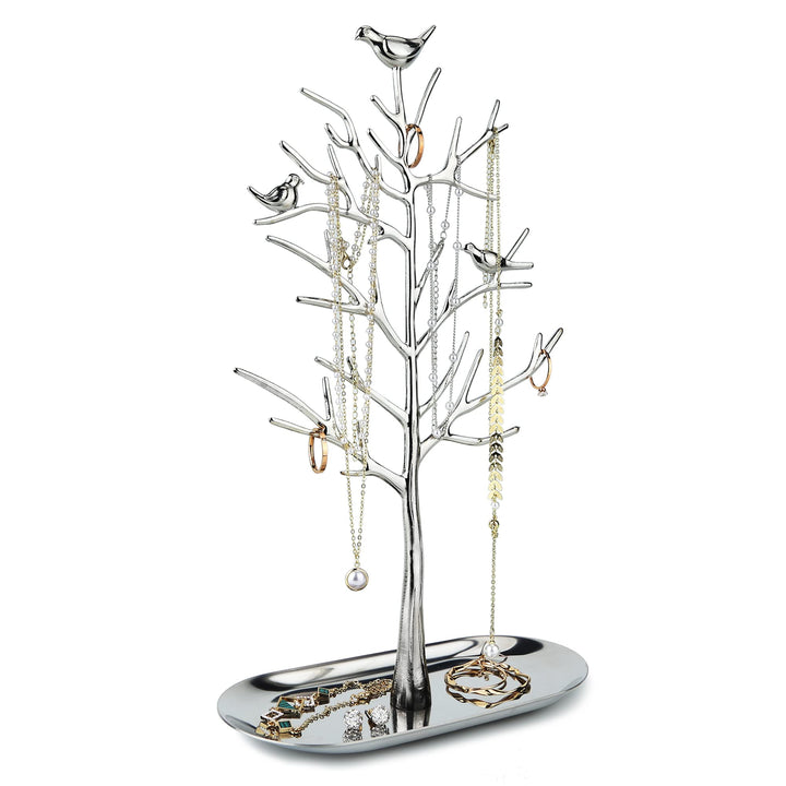 MORE&LESS Zweig Schmuckständer mit Metalltablett Farbe Luxus Baum Turm hängende Aufbewahrungsstücke