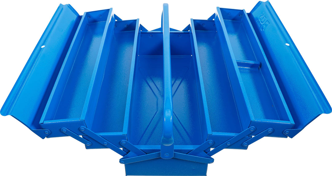 BGS 33002 | Metall-Werkzeugkasten | leer | 530 x 200 x 200 mm | 5 Fächer | Stahlblech leer | 5 Fäche