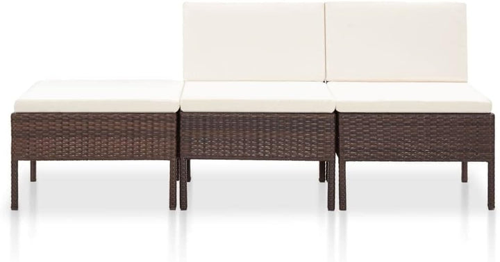 homiuse 3 Stück Garten Lounge Set mit Auflagen Balkonmöbel Set Gartenmöbel Set Terrassenmöbel Outdoo