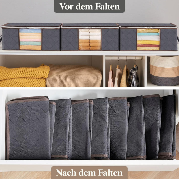 Lifewit 10 Stück 35L Aufbewahrungstasche, Unterbett Aufbewahrungsbox Kleideraufbewahrung, Faltbare U