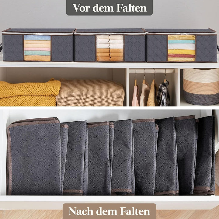 Lifewit 10 Stück 35L Aufbewahrungstasche, Unterbett Aufbewahrungsbox Kleideraufbewahrung, Faltbare U