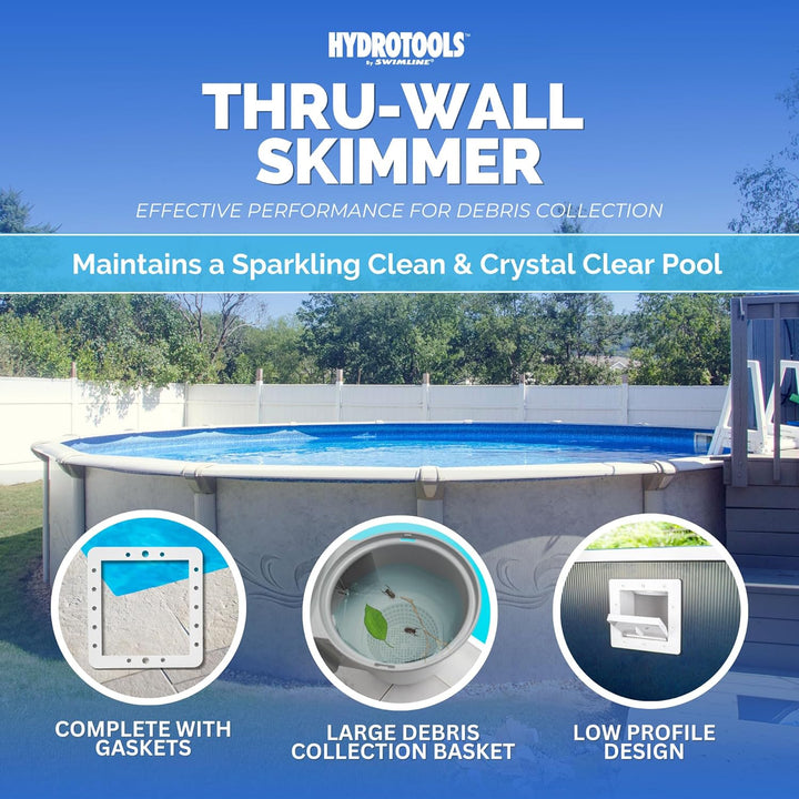 Swimline 8940 Complete Standard Thru-Wall Skimmer, One Size, Multi Standard-Wand-Skimmer (weiss), St