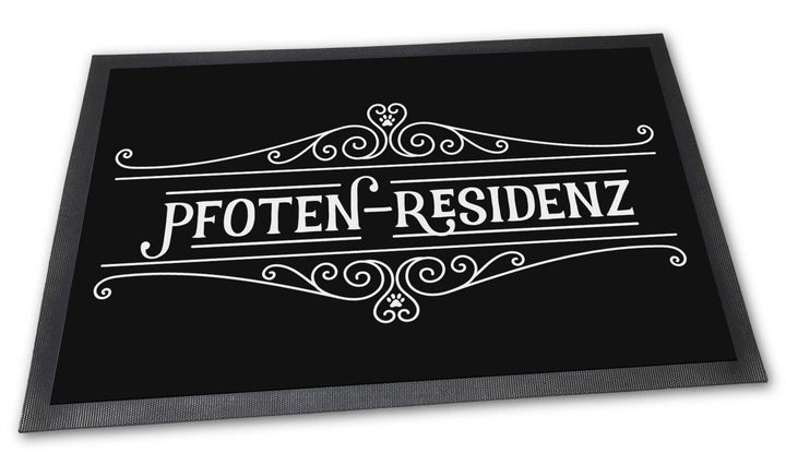 Fussmatte mit lustigem Spruch - Pfoten Residenz - Beste Geschenkidee für Familie mit Haustier - 75 x