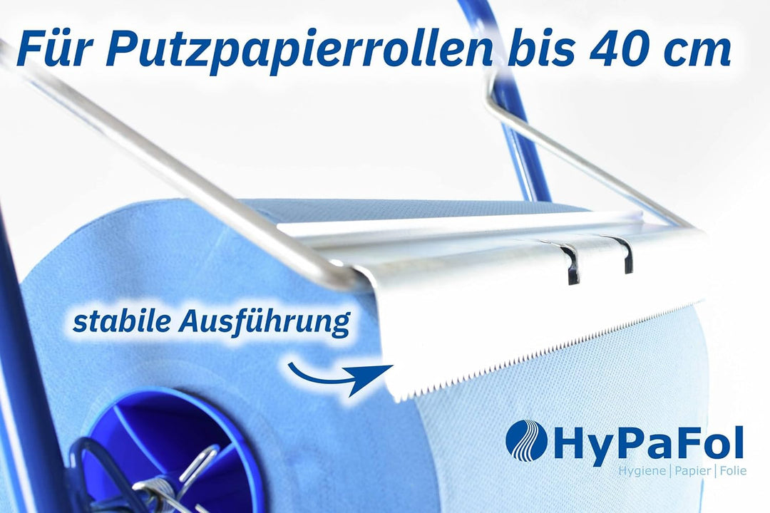Bodenständer für Putztuchrollen | für Industrierolle bis 40 cm Breite | Putzrollenhalter für Werksta