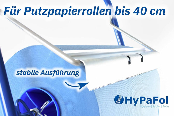 Bodenständer für Putztuchrollen | für Industrierolle bis 40 cm Breite | Putzrollenhalter für Werksta