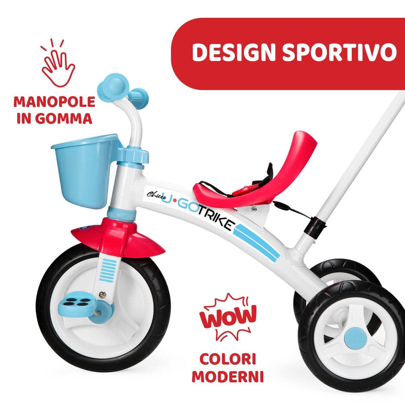 Chicco U-GO 2-in-1-Kinderdreirad, Dreirad für Mädchen und Kinder, mit höhenverstellbarem Griff, max.