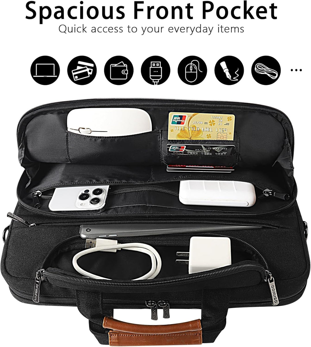 DOMISO 17 Zoll Wasserdicht Laptop Tasche Aktentasche Herren Schultertasche Notebooktasche Business f