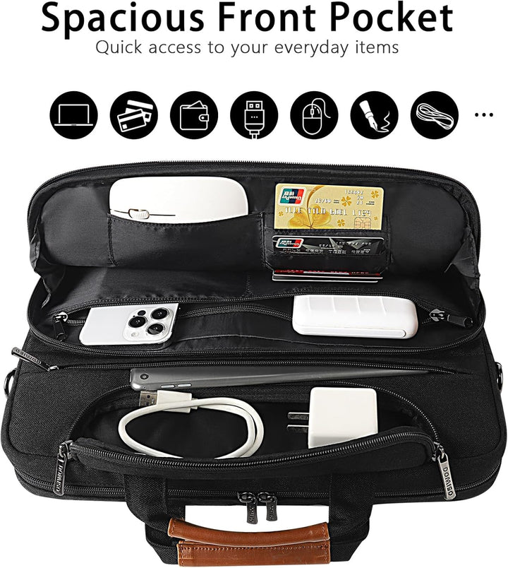 DOMISO 17 Zoll Wasserdicht Laptop Tasche Aktentasche Herren Schultertasche Notebooktasche Business f