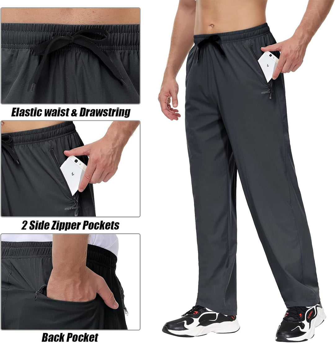Butrends Herren Wanderhose Leicht Outdoorhose Workout-Laufhosen Atmungsaktive Sporthose XS Dunkelgra