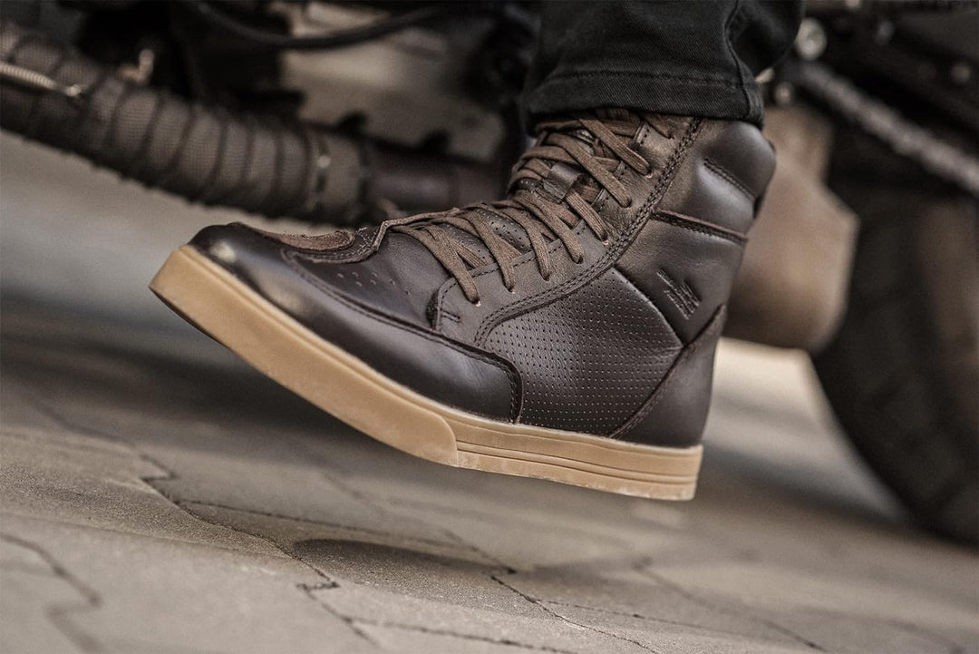 SHIMA Blake Motorradsteifel Herren - Verstärkte Leder Motorradschuhe mit Seitlichem Reissverschluss,