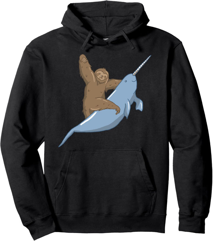 Narwal Einhorn Fisch Tier Wal Faultier Meer Geschenk Pullover Hoodie
