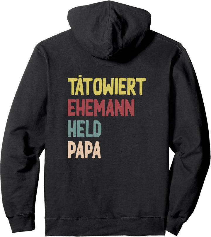 Tätowiert Ehemann Papa Held Pullover Hoodie