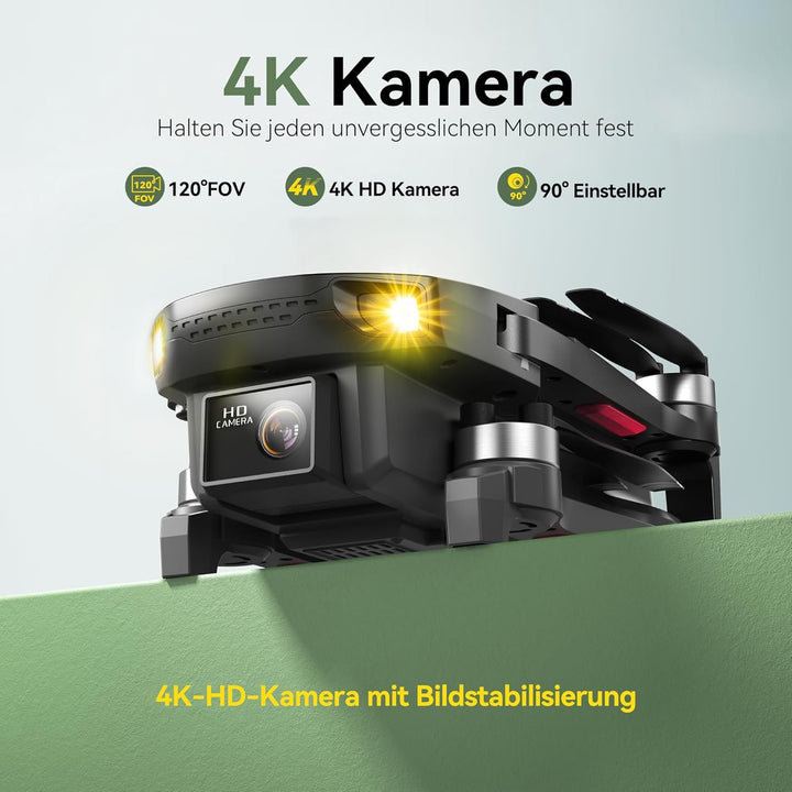 H867 Drohne mit Kamera 4K für Erwachsene und Anfänger, Bürstenloser Motor, 36 Minuten Flugzeit (2 Ak