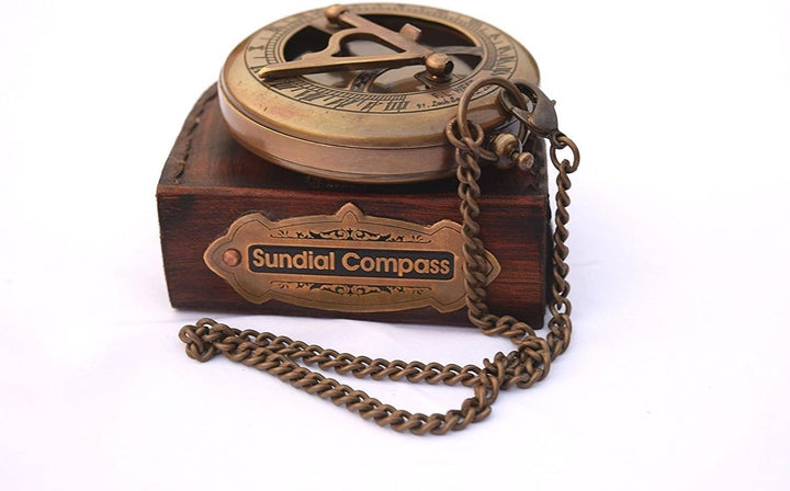 Vintage-Kompass, Euphoria, Kompass, Box|-Compass|Compass für Hiking|Compass Outdoor|Vintage, in Lede