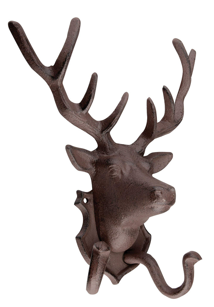 Esschert Design Wandbefestigung, 2er Wandhaken Hirsch, rostbraun, 22 x 9.9 x 27.6 cm, DB42 Single, S