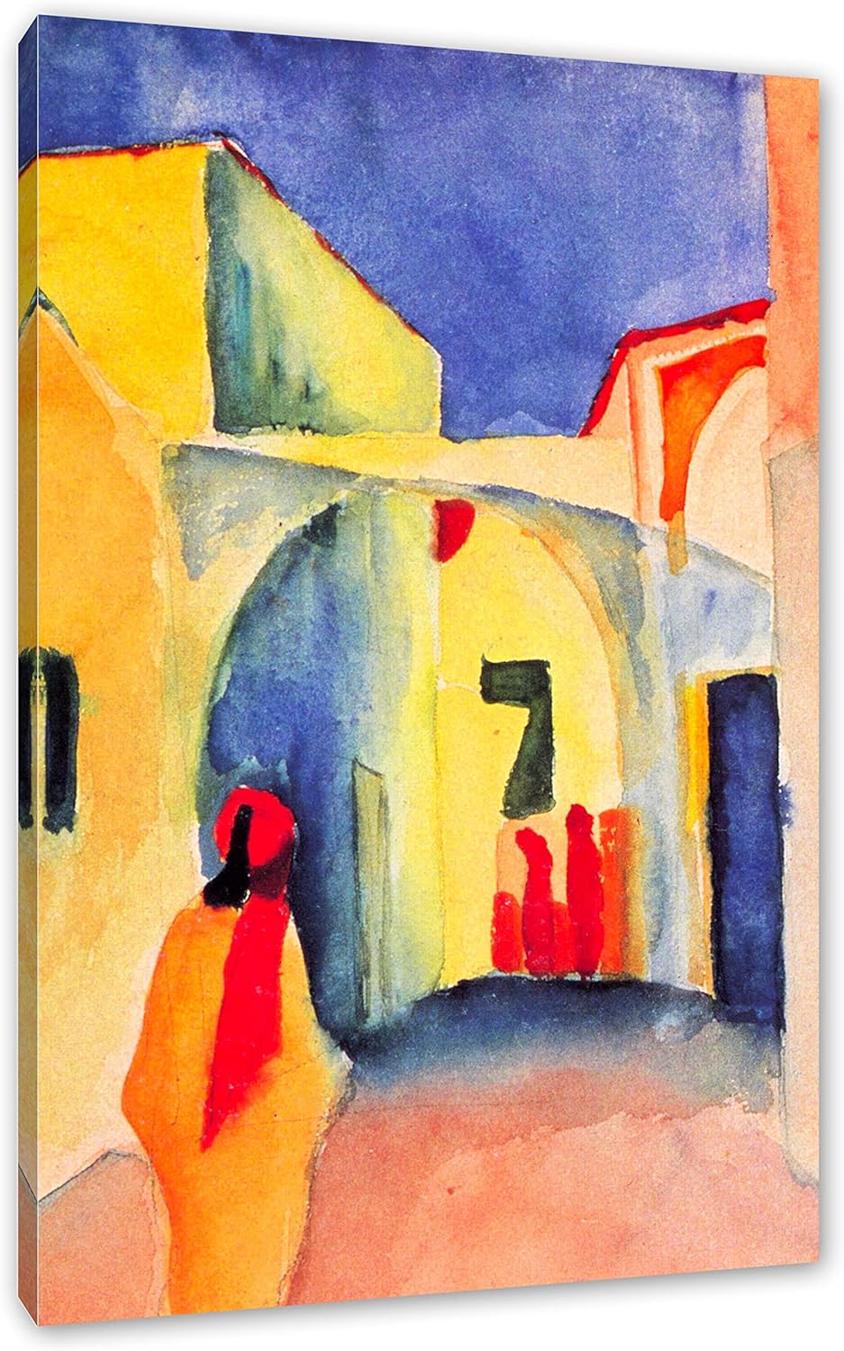 August Macke - Blick auf eine Allee in Tunis als Leinwandbild / Grösse: 100x70 cm / Wandbild / Kunst