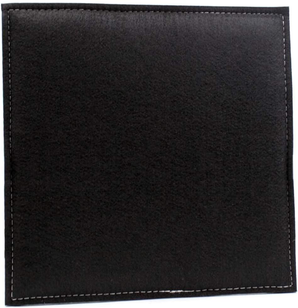 Luxflair Eckiges Filz Wende-Sitzkissen 4er Set in dunkelgrau/schwarz. Waschbare Sitzauflage mit Füll