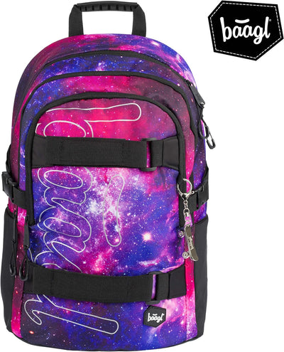 Baagl Schulrucksack für Jungen Mädchen Teenager - Skateboard Rucksack - Kinderrucksack mit Laptopfac