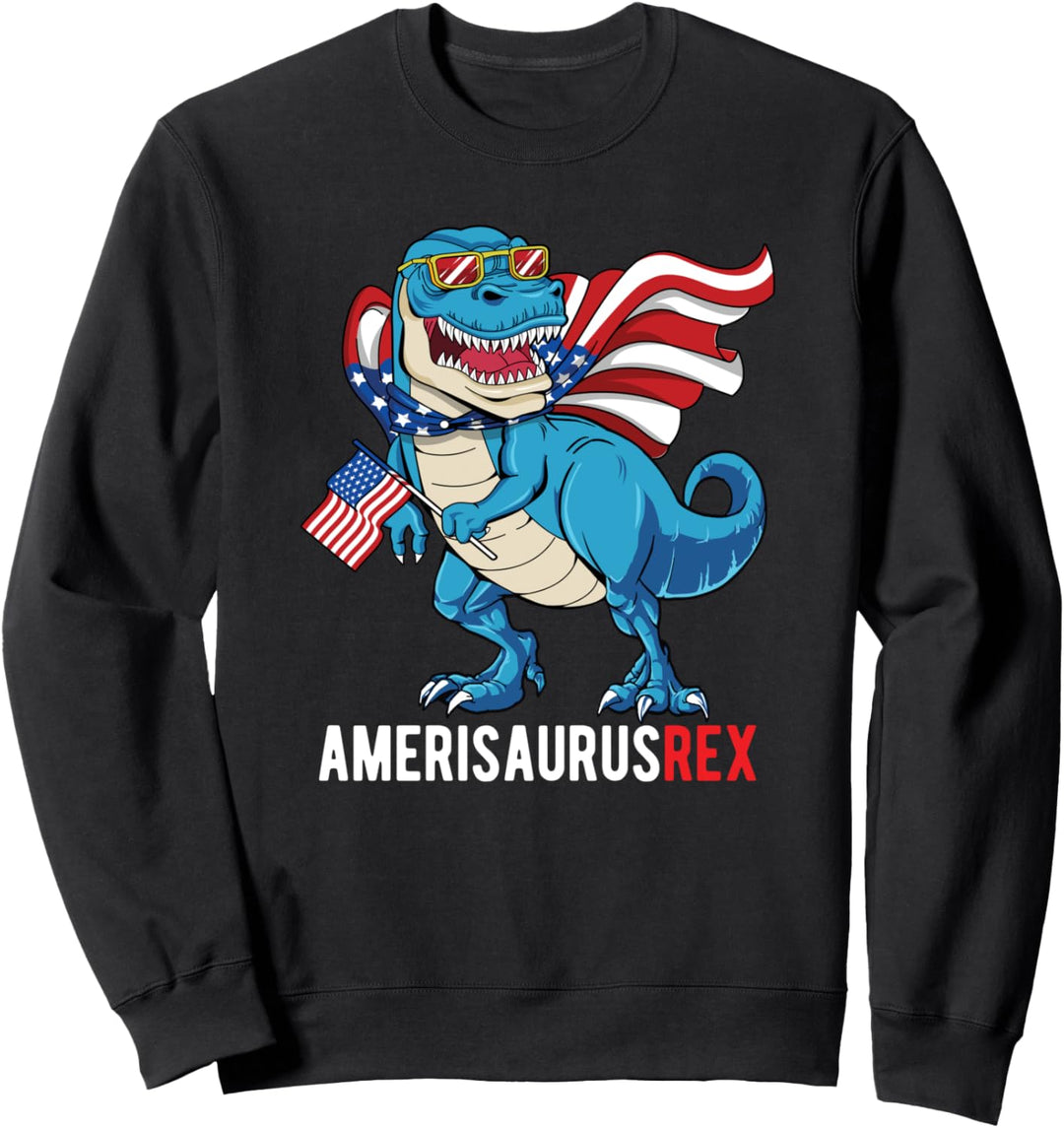 Amerisaurus T-Rex Dinosaur Dino 4th Of July Baby Sweatshirt