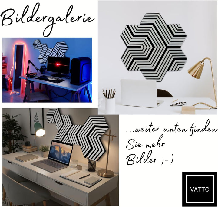 HEXAGON Schallabsorber WAND Akustikpaneele - Schallschutzmatte Sound Absorber - Akustikplatten - SCH