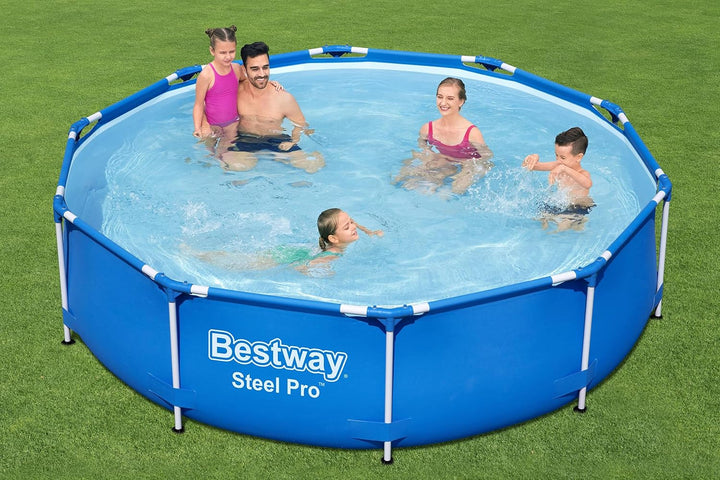 Bestway Steel Pro Frame Pool-Set mit Filterpumpe Ø 305 x 76 cm, blau, rund