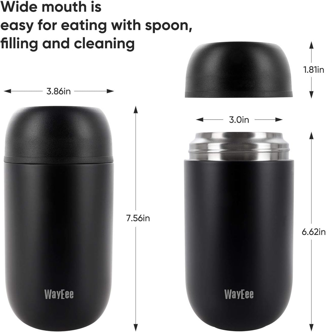 Thermobehälter für Essen 450ml, 710ml Thermobecher Essen Edelstahl Warmhaltebehälter mit Löffel Esse