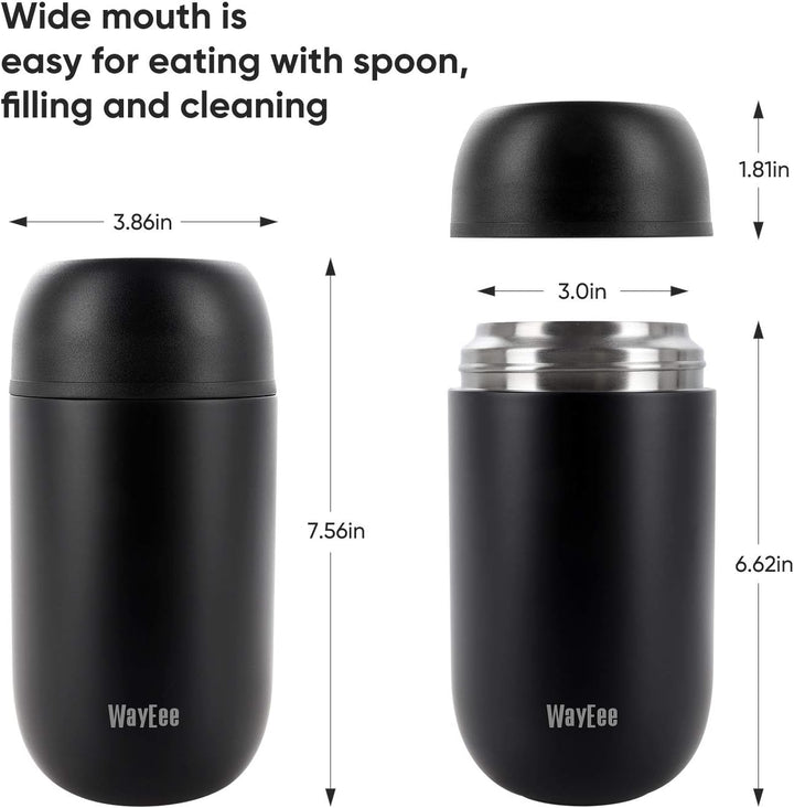 Thermobehälter für Essen 450ml, 710ml Thermobecher Essen Edelstahl Warmhaltebehälter mit Löffel Esse